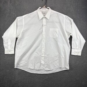 BOTANY 500 Big Man‎ White Single Needle Tailoring Dress Shirt 18 33